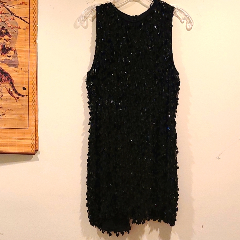 DKNY Black, Beaded Dress, Size 6